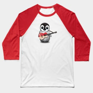 Baby Penguin Playing Singapore Flag Guitar Baseball T-Shirt